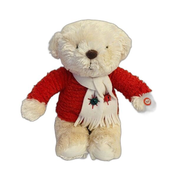 Hallmark Jingle Bear Plush Stuffed Plays Jingle Bells Christmas 14" Tested Plays - Picture 1 of 7